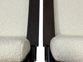 Mid-Century Modern Wenge Lounge Chairs with Bouclé Upholstery, 1970s